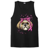 Breast Cancer Awareness Shih Tzu Dog Pink Ribbon Survivor PosiCharge Competitor Tank