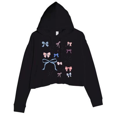 Bow Coquette Aesthetic Trendy Pin.K Bow Crop Fleece Hoodie