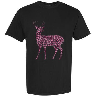 Breast Cancer Awareness Pink Ribbon Survivor Deer Garment-Dyed Heavyweight T-Shirt