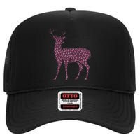 Breast Cancer Awareness Pink Ribbon Survivor Deer High Crown Mesh Back Trucker Hat