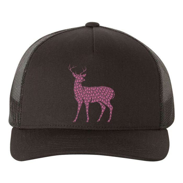 Breast Cancer Awareness Pink Ribbon Survivor Deer Yupoong Adult 5-Panel Trucker Hat