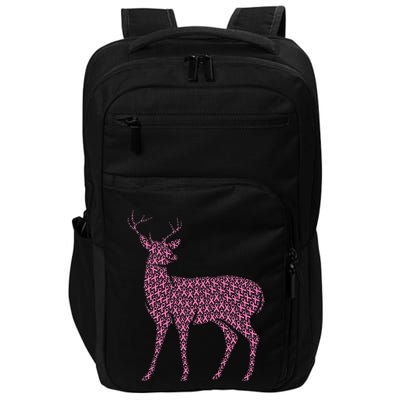 Breast Cancer Awareness Pink Ribbon Survivor Deer Impact Tech Backpack