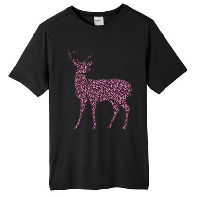 Breast Cancer Awareness Pink Ribbon Survivor Deer Tall Fusion ChromaSoft Performance T-Shirt