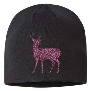 Breast Cancer Awareness Pink Ribbon Survivor Deer Sustainable Beanie