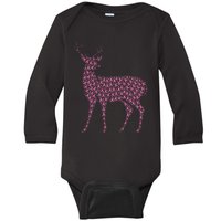 Breast Cancer Awareness Pink Ribbon Survivor Deer Baby Long Sleeve Bodysuit