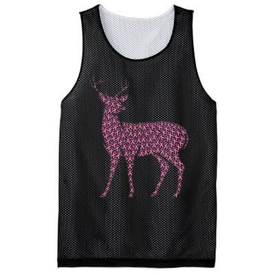 Breast Cancer Awareness Pink Ribbon Survivor Deer Mesh Reversible Basketball Jersey Tank