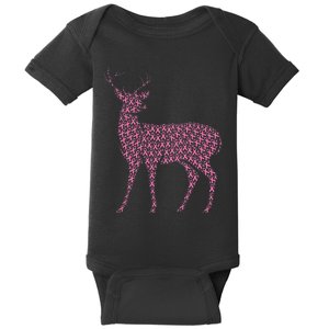 Breast Cancer Awareness Pink Ribbon Survivor Deer Baby Bodysuit