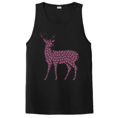 Breast Cancer Awareness Pink Ribbon Survivor Deer PosiCharge Competitor Tank