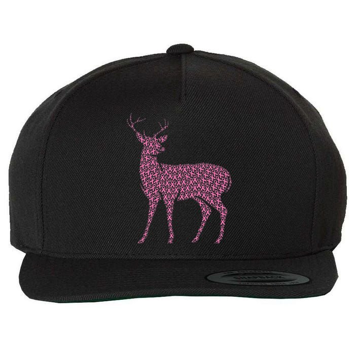 Breast Cancer Awareness Pink Ribbon Survivor Deer Wool Snapback Cap