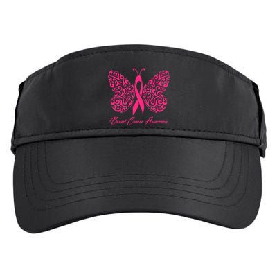 Breast Cancer Awareness Pink Butterfly Ribbon Adult Drive Performance Visor
