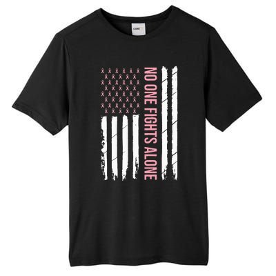 Breast Cancer Awareness Pink Ribbon USA American Flag Tall Fusion ChromaSoft Performance T-Shirt