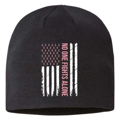 Breast Cancer Awareness Pink Ribbon USA American Flag Sustainable Beanie