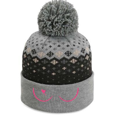 Breast Cancer Awareness Breast Heart The Baniff Cuffed Pom Beanie