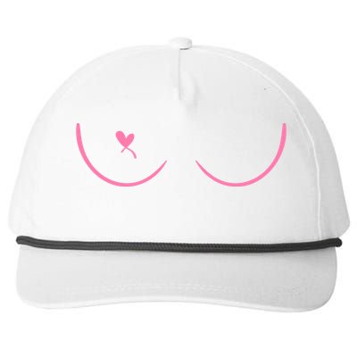 Breast Cancer Awareness Breast Heart Snapback Five-Panel Rope Hat