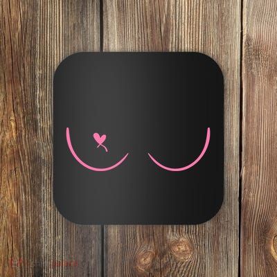 Breast Cancer Awareness Breast Heart Coaster