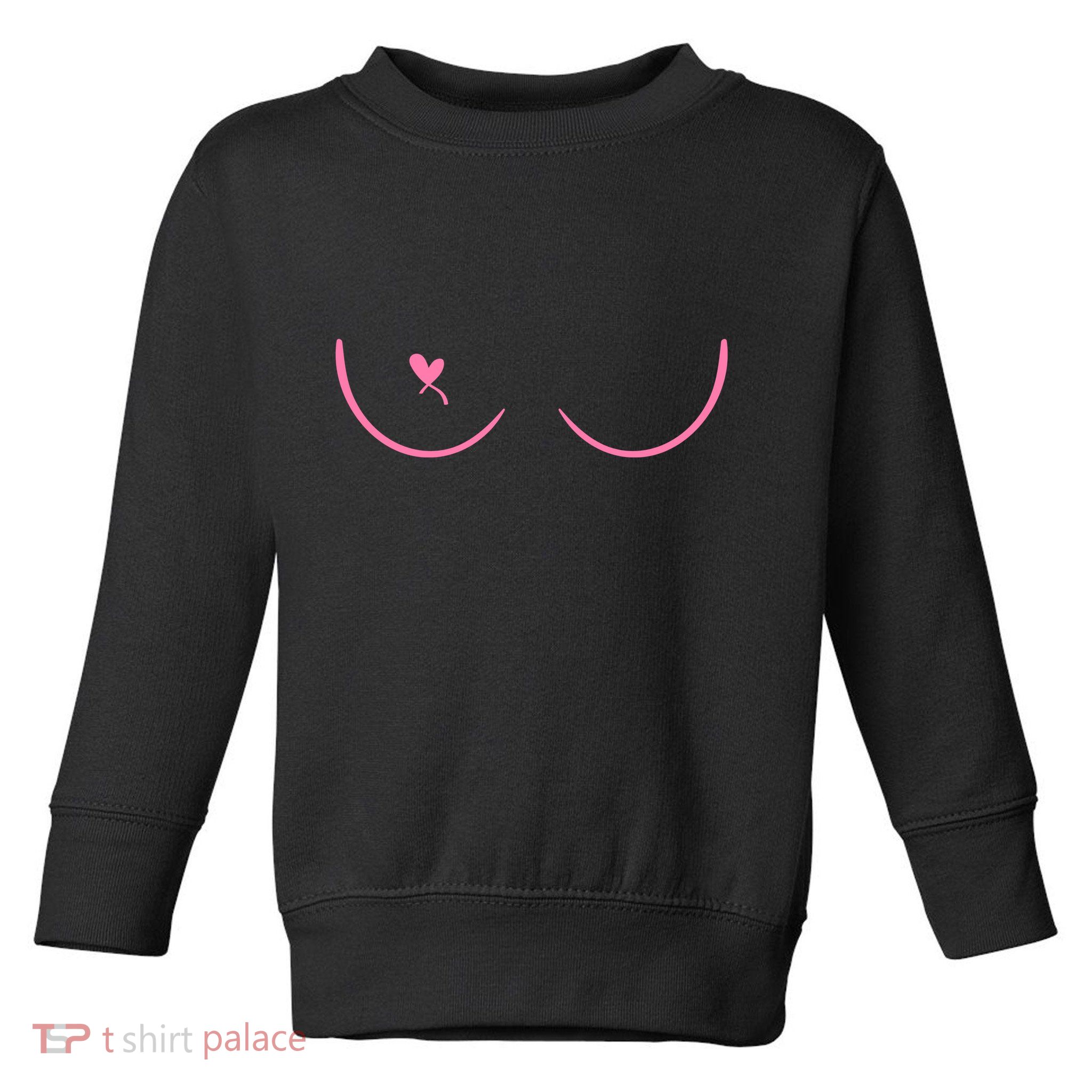 Breast Cancer Awareness Breast Heart Toddler Sweatshirt