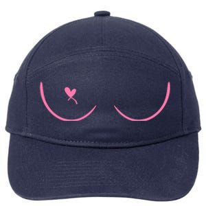 Breast Cancer Awareness Breast Heart 7-Panel Snapback Hat