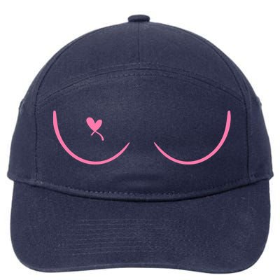 Breast Cancer Awareness Breast Heart 7-Panel Snapback Hat