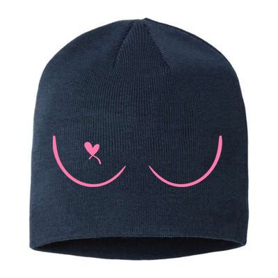 Breast Cancer Awareness Breast Heart Sustainable Beanie