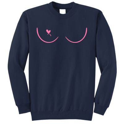 Breast Cancer Awareness Breast Heart Tall Sweatshirt