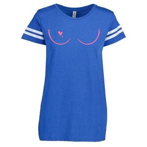 Breast Cancer Awareness Breast Heart Enza Ladies Jersey Football T-Shirt