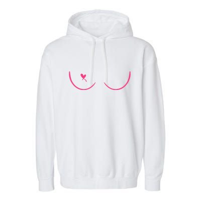 Breast Cancer Awareness Breast Heart Garment-Dyed Fleece Hoodie