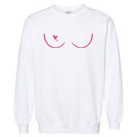 Breast Cancer Awareness Breast Heart Garment-Dyed Sweatshirt