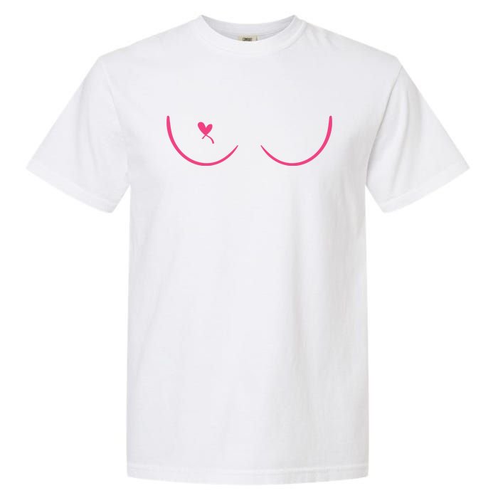 Breast Cancer Awareness Breast Heart Garment-Dyed Heavyweight T-Shirt