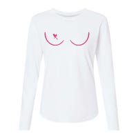 Breast Cancer Awareness Breast Heart Womens Cotton Relaxed Long Sleeve T-Shirt