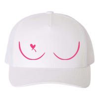 Breast Cancer Awareness Breast Heart Yupoong Adult 5-Panel Trucker Hat