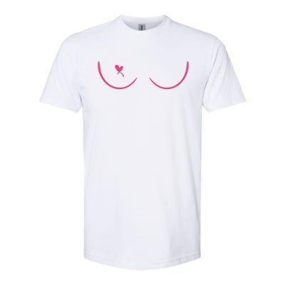 Breast Cancer Awareness Breast Heart Softstyle CVC T-Shirt