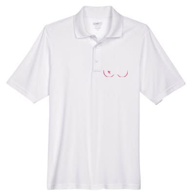 Breast Cancer Awareness Breast Heart Men's Origin Performance Pique Polo