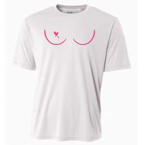 Breast Cancer Awareness Breast Heart Cooling Performance Crew T-Shirt