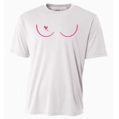 Breast Cancer Awareness Breast Heart Cooling Performance Crew T-Shirt