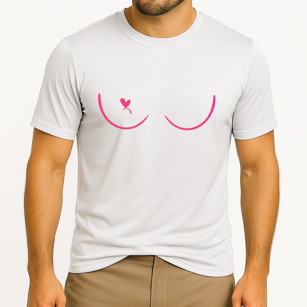 Breast Cancer Awareness Breast Heart Cooling Performance Crew T-Shirt