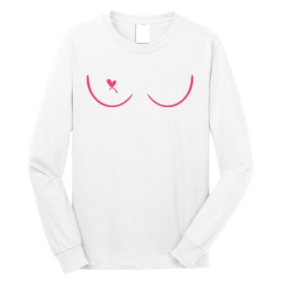 Breast Cancer Awareness Breast Heart Long Sleeve Shirt