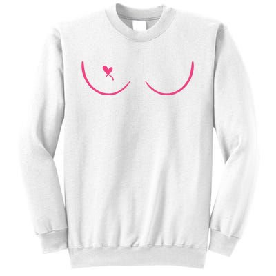 Breast Cancer Awareness Breast Heart Sweatshirt