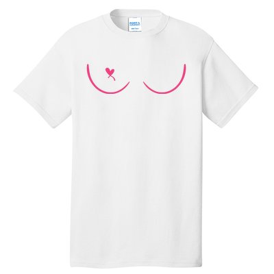 Breast Cancer Awareness Breast Heart Tall T-Shirt