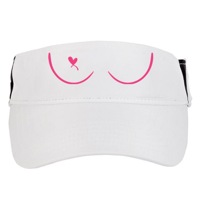 Breast Cancer Awareness Breast Heart Adult Drive Performance Visor