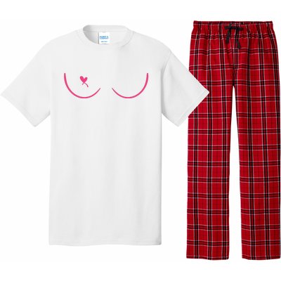 Breast Cancer Awareness Breast Heart Pajama Set