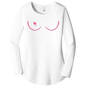 Breast Cancer Awareness Breast Heart Women's Perfect Tri Tunic Long Sleeve Shirt