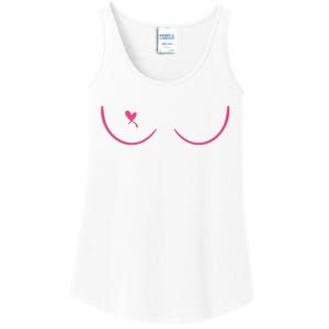 Breast Cancer Awareness Breast Heart Ladies Essential Tank