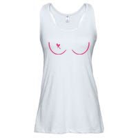 Breast Cancer Awareness Breast Heart Ladies Essential Flowy Tank