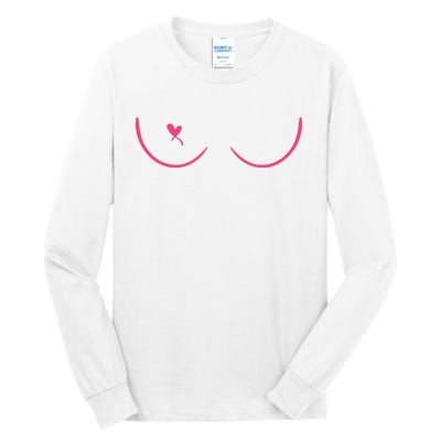 Breast Cancer Awareness Breast Heart Tall Long Sleeve T-Shirt