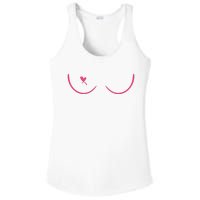 Breast Cancer Awareness Breast Heart Ladies PosiCharge Competitor Racerback Tank