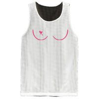 Breast Cancer Awareness Breast Heart Mesh Reversible Basketball Jersey Tank