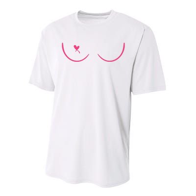 Breast Cancer Awareness Breast Heart Performance Sprint T-Shirt