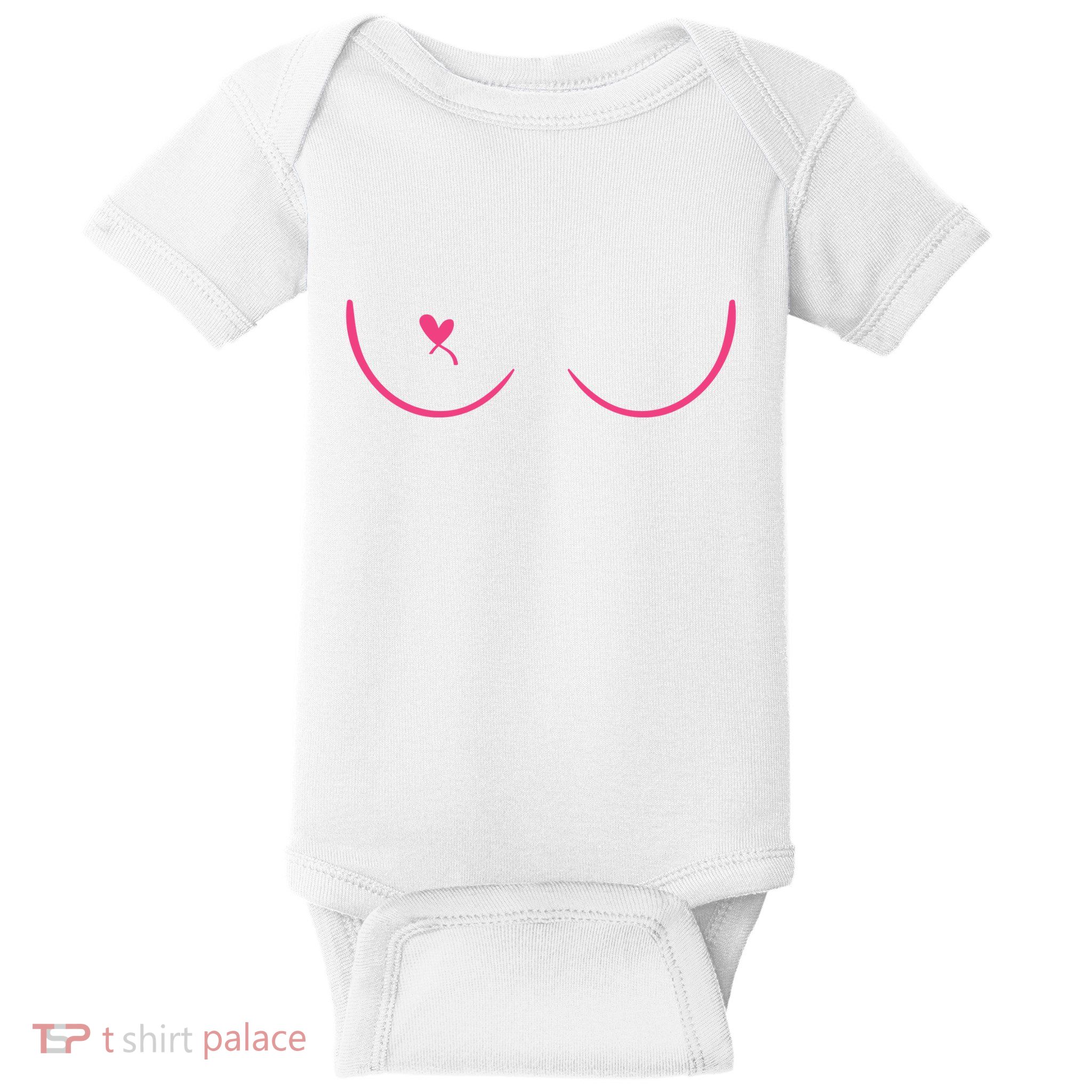 Breast Cancer Awareness Breast Heart Baby Bodysuit