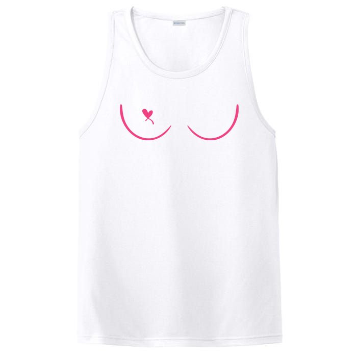 Breast Cancer Awareness Breast Heart PosiCharge Competitor Tank