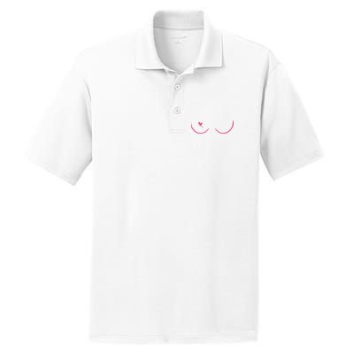 Breast Cancer Awareness Breast Heart PosiCharge RacerMesh Polo